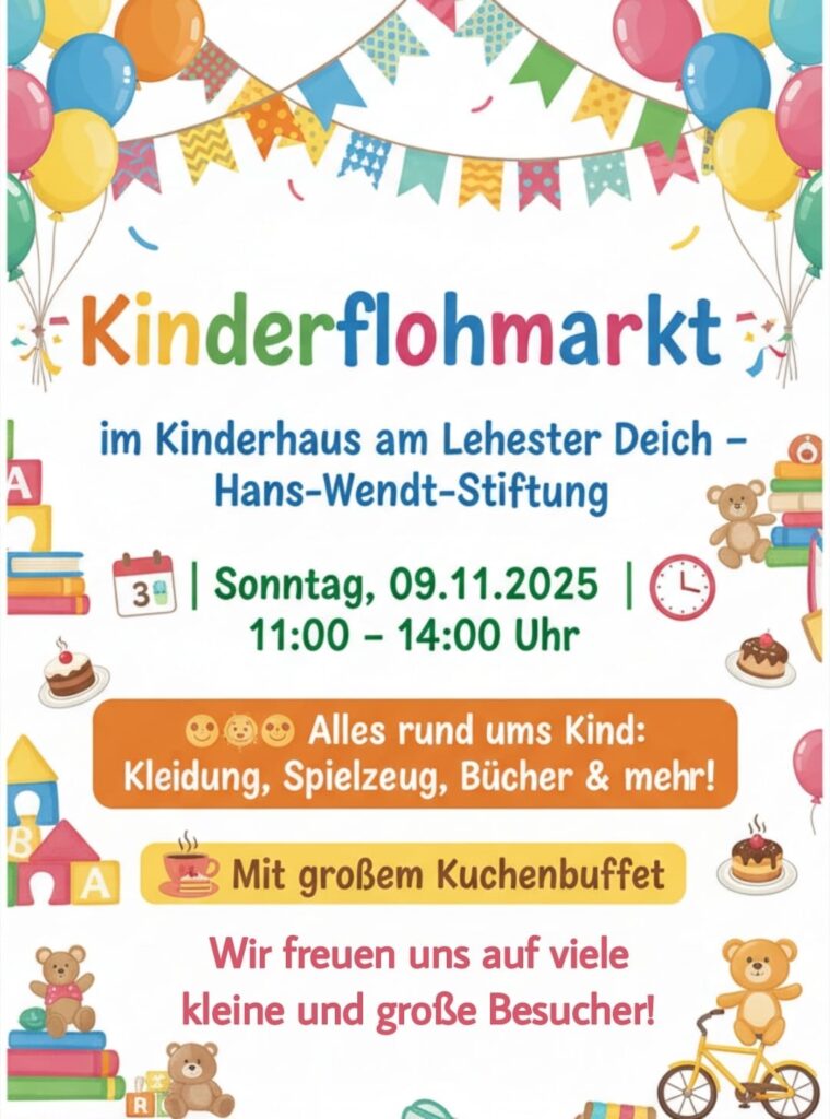 Link zum Beitrag: Kinderflohmarkt im KH Am Lehester Deich am 09.11.